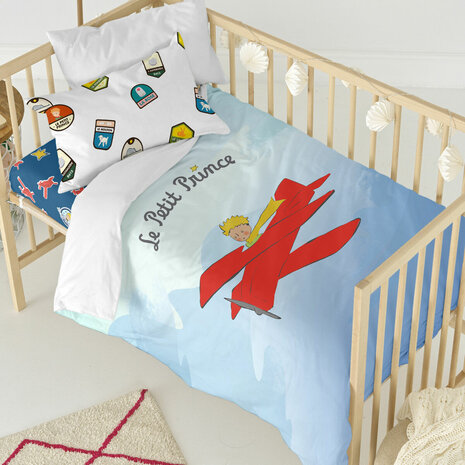 Dekbedovertrek set HappyFriday Le Petit Prince Son Avion Multicolour Wieg voor baby&apos;s 2 Onderdelen 2