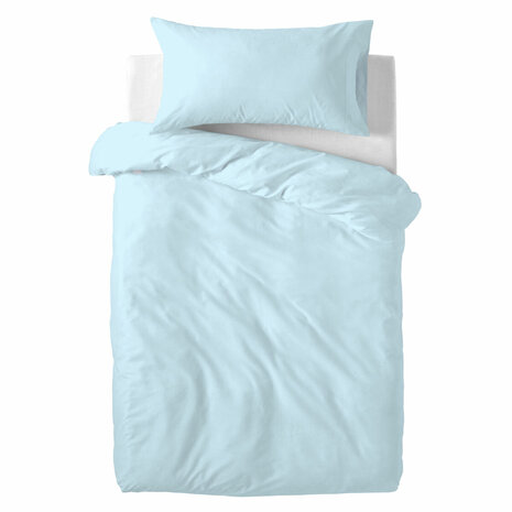 Dekbedovertrek set HappyFriday Basic Kids Blauw Wieg voor baby&apos;s 2 Onderdelen 1