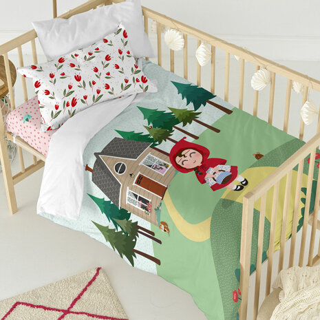 Dekbedovertrek set HappyFriday Mr Fox Red riding hood  Multicolour Wieg voor baby&apos;s 2 Onderdelen 2