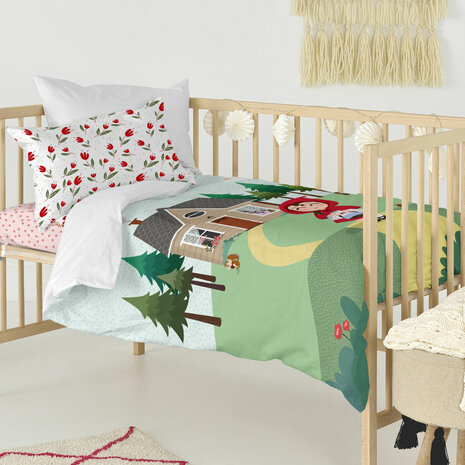 Dekbedovertrek set HappyFriday Mr Fox Red riding hood  Multicolour Wieg voor baby&apos;s 2 Onderdelen 3