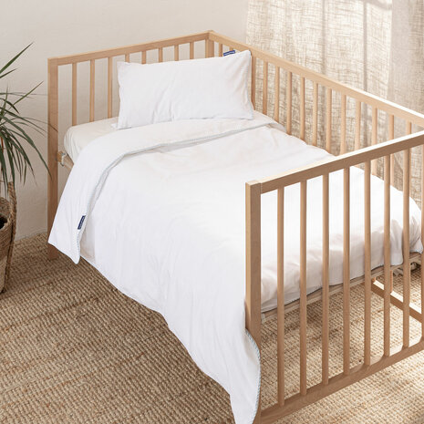 Dekbedovertrek set HappyFriday Basic Kids Blauw Wieg voor baby&apos;s 2 Onderdelen 2