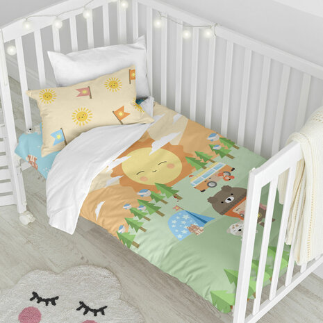 Dekbedovertrek set HappyFriday Happynois Camping Multicolour Wieg voor baby&apos;s 2 Onderdelen 2