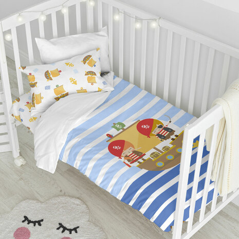 Dekbedovertrek set HappyFriday Happynois Pirate Ship Multicolour Wieg voor baby&apos;s 2 Onderdelen 2