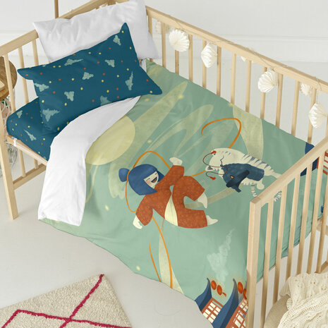 Dekbedovertrek set HappyFriday Mr Fox The warrior Multicolour Wieg voor baby&apos;s 2 Onderdelen 2