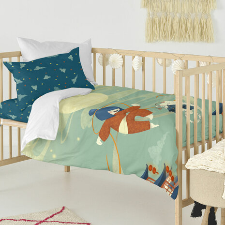 Dekbedovertrek set HappyFriday Mr Fox The warrior Multicolour Wieg voor baby&apos;s 2 Onderdelen 4