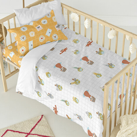 Dekbedovertrek set HappyFriday Mr Fox World trip Multicolour Wieg voor baby&apos;s 2 Onderdelen 2