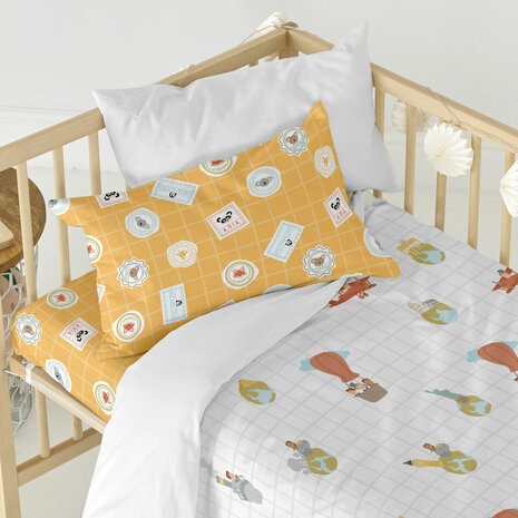 Dekbedovertrek set HappyFriday Mr Fox World trip Multicolour Wieg voor baby&apos;s 2 Onderdelen 3
