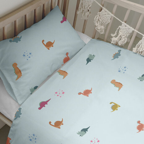 Dekbedovertrek set HappyFriday Mini dinosaur Multicolour Wieg voor baby&apos;s 2 Onderdelen 2