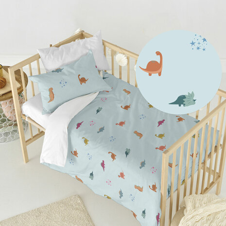 Dekbedovertrek set HappyFriday Mini dinosaur Multicolour Wieg voor baby&apos;s 2 Onderdelen 3