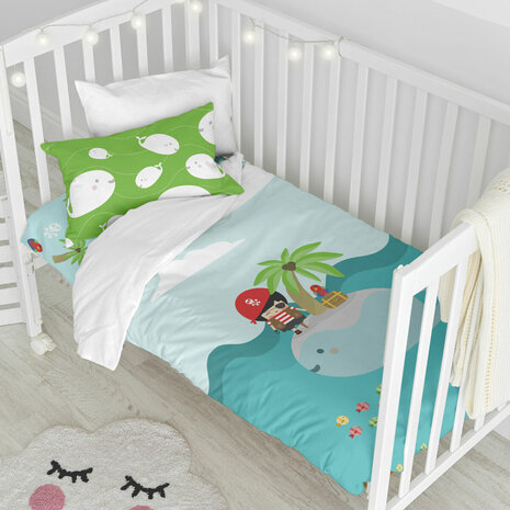 Dekbedovertrek set HappyFriday Happynois Pirata Multicolour Wieg voor baby&apos;s 2 Onderdelen 2