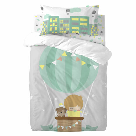 Dekbedovertrek set HappyFriday Happynois Air Balloon Multicolour Wieg voor baby&apos;s 2 Onderdelen 1