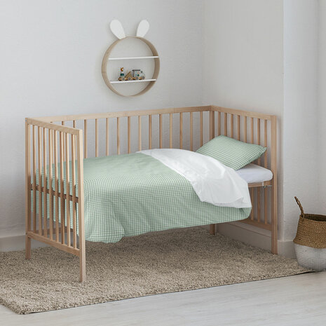 Dekbedovertrek Kids&Cotton Vichy Munt 175 Draden 100 x 120 cm 2