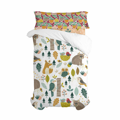 Dekbedovertrek set HappyFriday Moshi Moshi Harvestwood Multicolour Bed van 80/90 2 Onderdelen 1