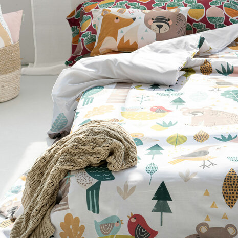 Dekbedovertrek set HappyFriday Moshi Moshi Harvestwood Multicolour Bed van 80/90 2 Onderdelen 3