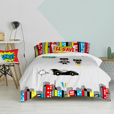 Dekbedovertrek set HappyFriday Mr Fox Bat Multicolour Bed van 80/90 2 Onderdelen 3