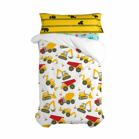 Dekbedovertrek set HappyFriday Mr Fox Machinery  Multicolour Bed van 80/90 2 Onderdelen 1