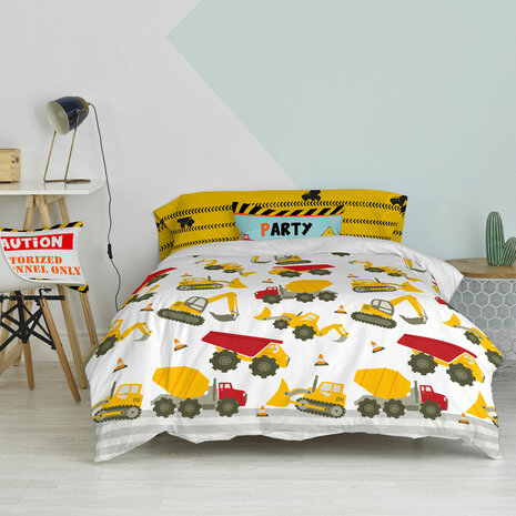 Dekbedovertrek set HappyFriday Mr Fox Machinery  Multicolour Bed van 80/90 2 Onderdelen 3