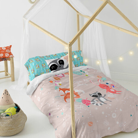 Dekbedovertrek set HappyFriday Moshi Moshi Fantasy Multicolour Bed van 80/90 2 Onderdelen 4