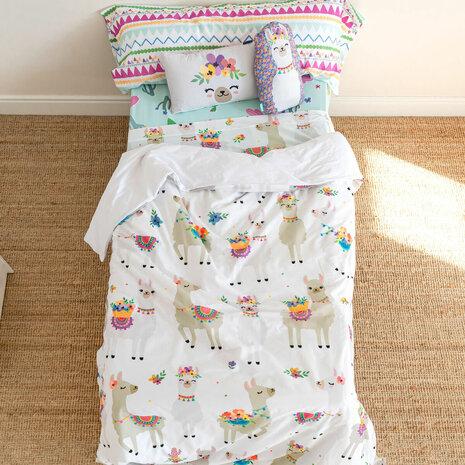Dekbedovertrek set HappyFriday Moshi Moshi Cute Llamas Multicolour 2 Onderdelen 3