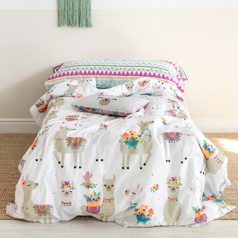 Dekbedovertrek set HappyFriday Moshi Moshi Cute Llamas Multicolour 2 Onderdelen 4