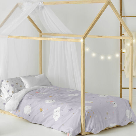 Dekbedovertrek set HappyFriday Moshi Moshi Moons Multicolour Bed van 80/90 2 Onderdelen 2
