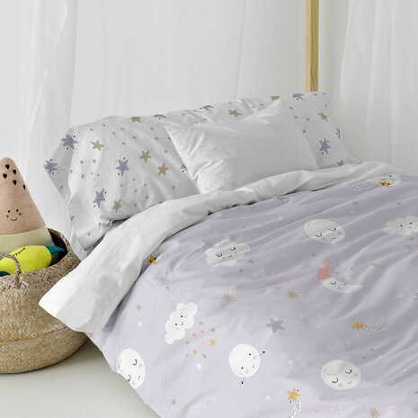 Dekbedovertrek set HappyFriday Moshi Moshi Moons Multicolour Bed van 80/90 2 Onderdelen 3
