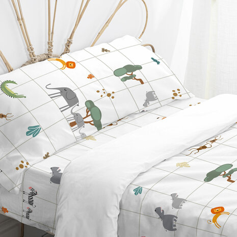 Dekbedovertrek set HappyFriday Mini Savanna Multicolour 2 Onderdelen 2