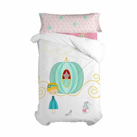 Dekbedovertrek set HappyFriday Multicolour Bed van 80/90 Assepoester 2 Onderdelen 1