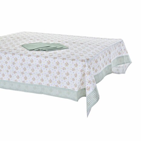 Tafellinnenset DKD Home Decor Blommor Groen 150 x 150 x 0,5 cm 2