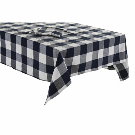 Tafelkleed en servetten DKD Home Decor 150 x 150 x 0,5 cm Blauw Wit 1