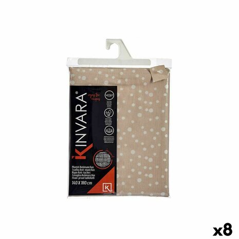 Tafelkleed Jacquard Anti-vlek Schoonheidsvlekjes 140 x 180 cm Beige (8 Stuks) 1
