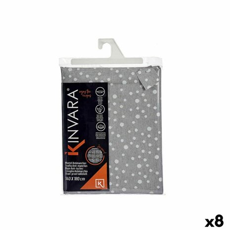Tafelkleed Jacquard Anti-vlek Schoonheidsvlekjes 140 x 180 cm Grijs (8 Stuks) 1