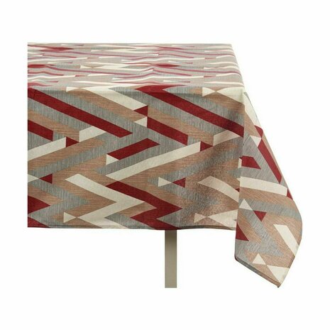 Tafelkleed Dun canvas Anti-vlek Strepen 140 x 180 cm Kastanjebruin (10 Stuks) 2