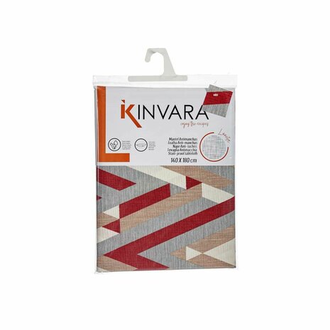 Tafelkleed Dun canvas Anti-vlek Strepen 140 x 180 cm Kastanjebruin (10 Stuks) 4
