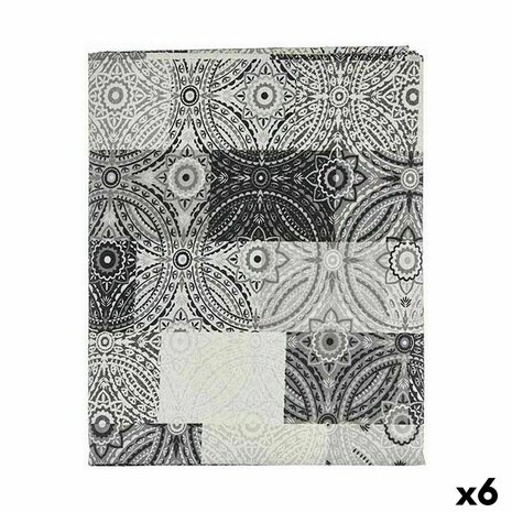 Tafelkleed Dun canvas Anti-vlek Tegel 140 x 180 cm Grijs (6 Stuks) 1