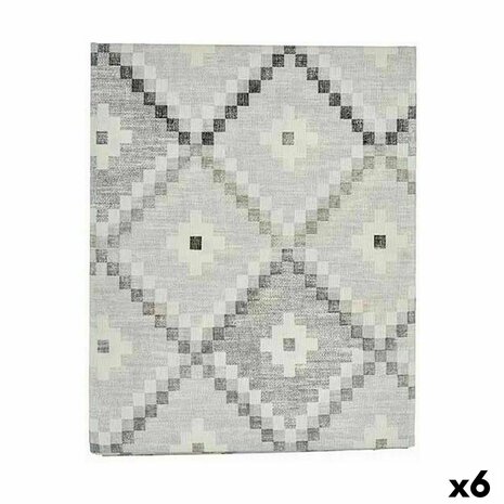Tafelkleed Dun canvas Anti-vlek Ruiten 140 x 180 cm Grijs (6 Stuks) 1