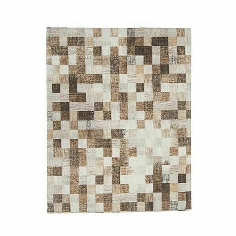 Tafelkleed Dun canvas Anti-vlek Ruiten 140 x 180 cm Beige (6 Stuks) 3