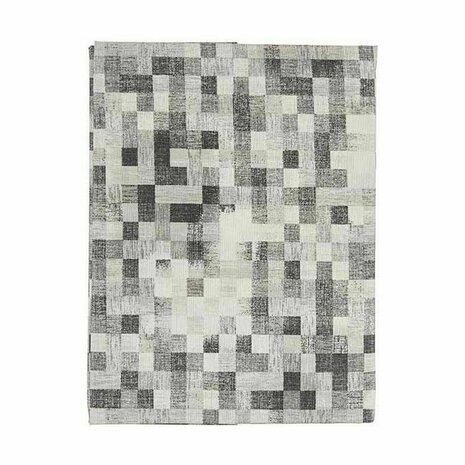 Tafelkleed Dun canvas Anti-vlek Ruiten 140 x 180 cm Grijs (6 Stuks) 3