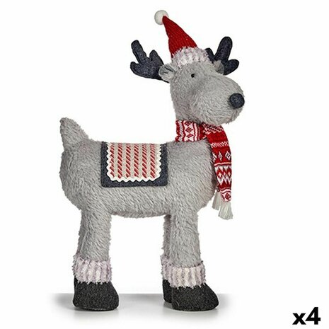 Decoratieve figuren Kerstrendier Rood Grijs 22 x 47 x 45 cm (4 Stuks) 1