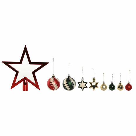 Kerstballen Home ESPRIT Rood Groen Polyethyleen 21 x 6,5 x 27 cm (53 Onderdelen) 1