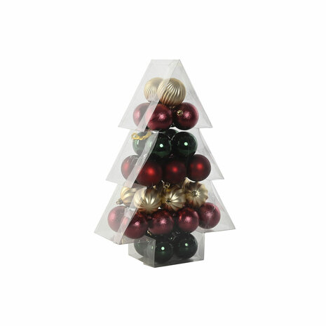 Kerstballen Home ESPRIT Rood Groen Polyethyleen 28 x 12 x 42 cm (34 Onderdelen) 2