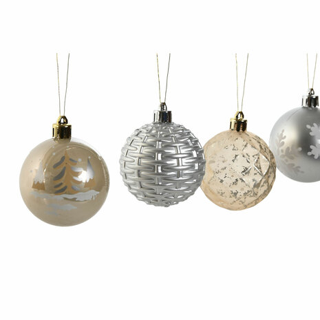 Kerstballen Home ESPRIT Champagne Zilverkleurig Polyethyleen 16 x 16 x 31,5 cm (30 Onderdelen) 2