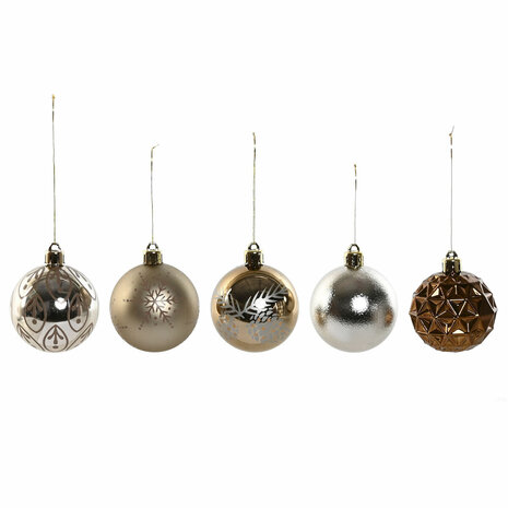 Kerstballen Home ESPRIT Brons Polyethyleen 16 x 16 x 26 cm (25 Onderdelen) 1