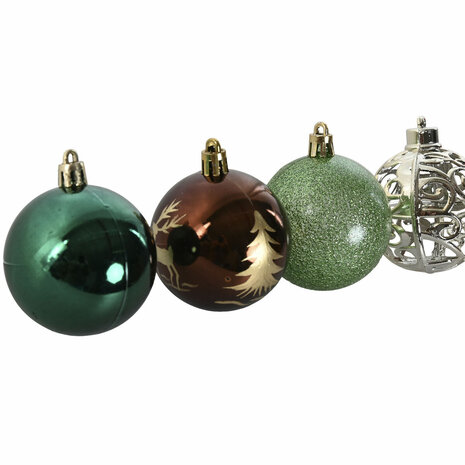 Kerstballen Home ESPRIT Multicolour PVC 18 x 12 x 30 cm (30 Onderdelen) 2