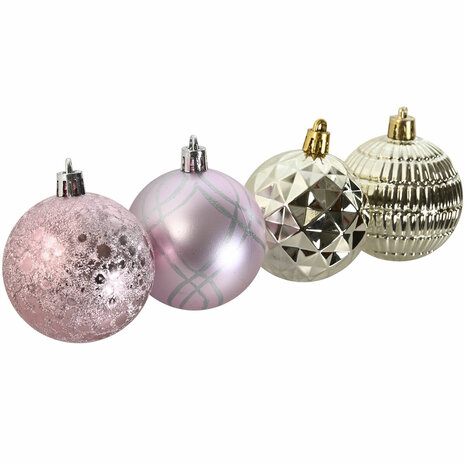 Kerstballen Home ESPRIT Roze PVC 25 x 6 x 25 cm 2