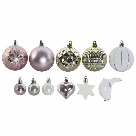 Kerstballen Home ESPRIT Roze PVC 25 x 6 x 25 cm 4