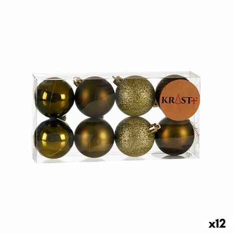 Set kerstballen Groen Plastic 5 x 6 x 5 cm (12 Stuks) 1