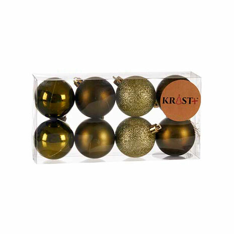 Set kerstballen Groen Plastic 5 x 6 x 5 cm (12 Stuks) 2