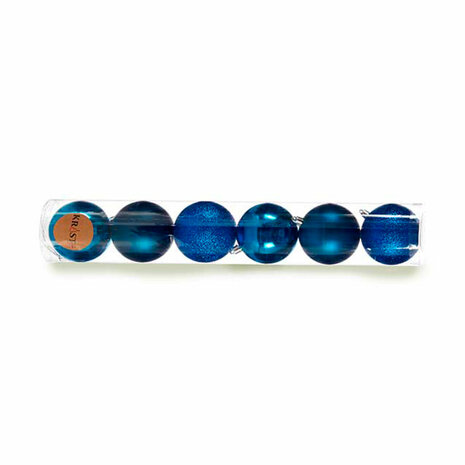Set kerstballen Blauw Plastic 8 x 9 x 8 cm (12 Stuks) 2