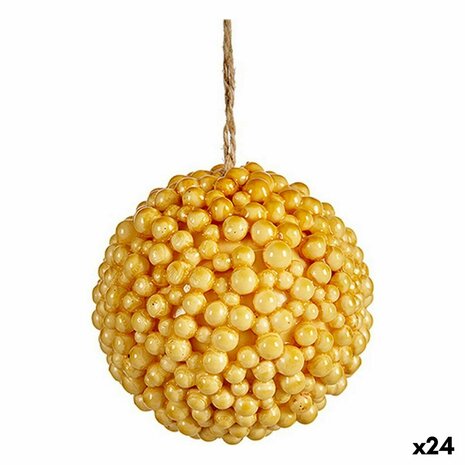 Kerstbal Geel Plastic 8 x 8 x 8 cm (24 Stuks) 1